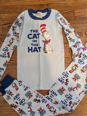 HA Cat in the Hat Long Johns PJ set (140/10)